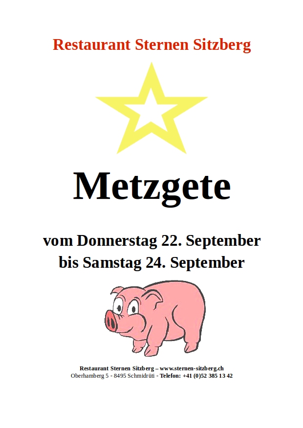 Plakat Metzgete Sternen September